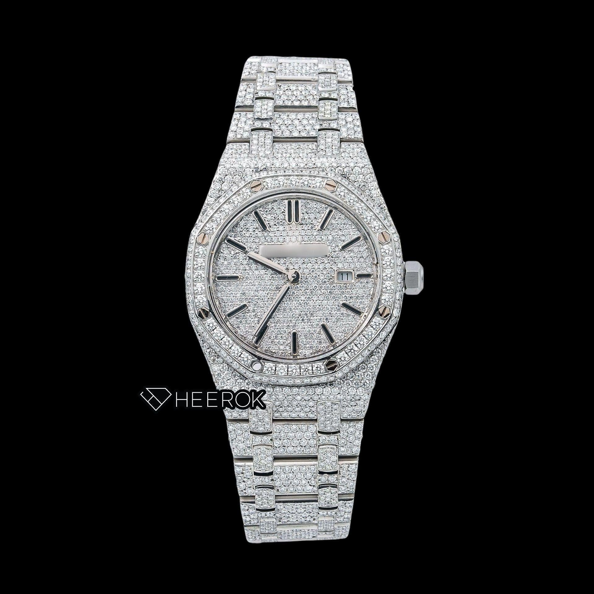 AP Royal Oak Diamond Bezel Fully Iced Out Moissanite Women
