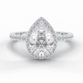 Apex 1.83 Carat Pear VS1 Lab-Grown Halo Engagement Ring in 18K White Gold