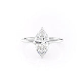 Aria Dazzle 1.87 Carat VVS Lab-Grown Marquise Hidden Halo Engagement Ring in 18K White Gold Front View