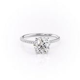 Aurora Circle 1 Carat VVS1 Lab-Grown Hidden Halo Pave Engagement Ring in 18K White Gold Right View