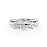 Aurora Flow VVS1 Lab-Grown Half Eternity Wedding Band in 18K White Gold Front