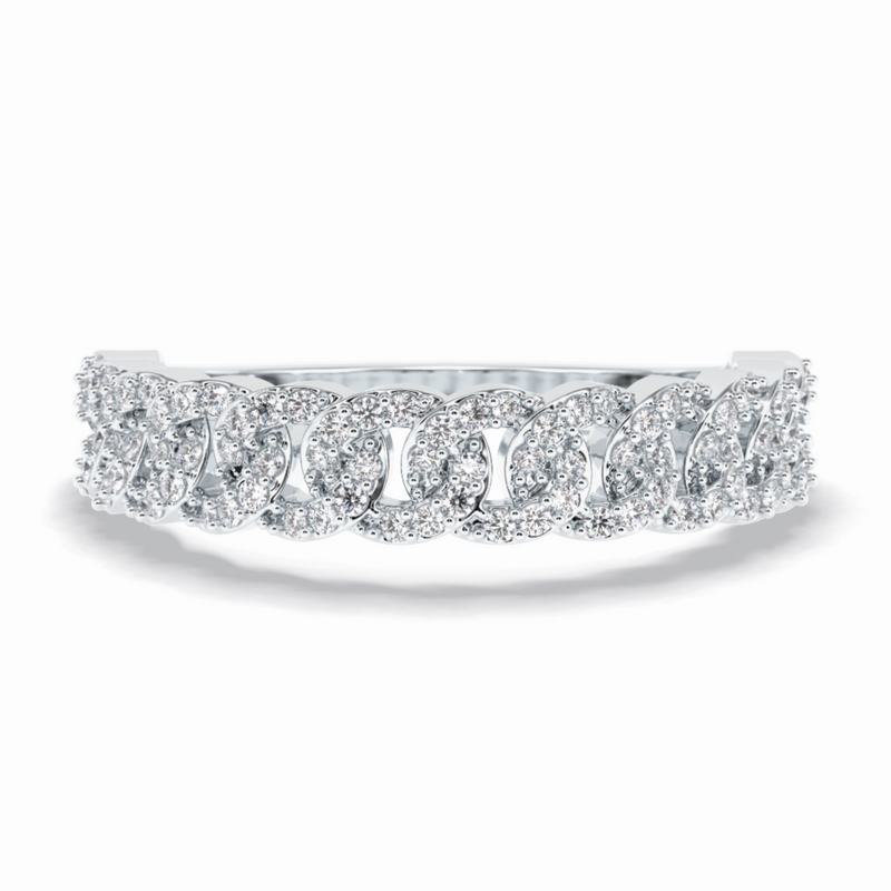 BloomBand 0.37 Carat Round VS1 Lab-Grown Wedding Band in 18K White Gold