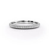 Brilliant Shine VVS1 Lab-Grown Half Eternity Wedding Band in 18K White Gold Front View