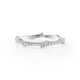 Celeste Arrow VVS1 Lab-Grown Half Eternity Wedding Band in 18K White Gold Front View