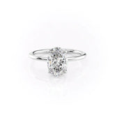 Celeste Oval 2 Carat VVS1 Lab-Grown Solitaire Engagement Ring in 18K White Gold Front View