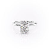 Celestial Oval 2.50 Carat VVS1 Lab-Grown Hidden Halo Engagement Ring in 18K White Gold Right View