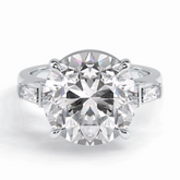 Celestial Spark 7.49 Carat Round VS1 Lab-Grown Three Stone Engagement Ring in 18K White Gold