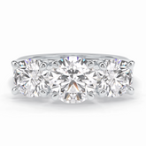 Celestial Trilogy 2.16 Carat Round VS1 Lab-Grown Three Stone Engagement Ring in 18K White Gold