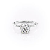 Celestial Whisper 2 Carat VVS1 Lab-Grown Hidden Halo Engagement Ring 18K White Gold Front View