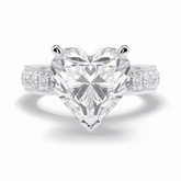 Cherish 6.63 Carat Heart VS1 Lab-Grown Solitaire With Accents Engagement Ring in 18K White Gold