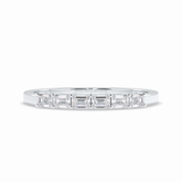 Crystal Lattice 0.42 Carat Emerald VS1 Lab-Grown Wedding Band in 18K White Gold