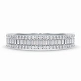 Crystal Lattice 0.52 Carat Baguette VS1 Lab-Grown Eternity Wedding Band in 18K White Gold