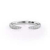 Dawn Splendor VVS1 Lab-Grown Half Eternity Wedding Ring in 18K White Gold Front View