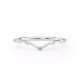 Echo Wave VVS1 Lab-Grown Half-Eternity Wedding Ring in 18K White Gold Front View