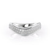 Elegant Curves VVS1 Lab-Grown Wedding Ring in 18K White Gold Front View