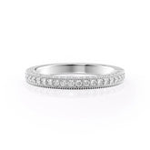 Elegant Halo VVS1 Lab-Grown Wedding Ring in 18K White Gold Front View