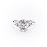 Elowen Grace 2.70 Carat VVS Lab-Grown Oval Engagement Ring in 18K White Gold Front View