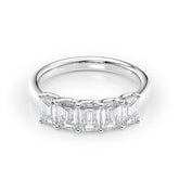 Eternal Brilliance 2 Carat VVS1 Lab-Grown Half-Eternity Ring in 18K White Gold Front View