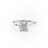 Eternal Charm 2 Carat VVS1 Lab-Grown Cushion Solitaire Engagement Ring in 18K White Gold Front View
