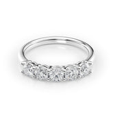 Eternal Gleam 1 Carat VVS1 Lab-Grown Half-Eternity Ring in 18K White Gold Front View