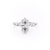 Eternal Horizon 3.05 Carat VVS1 Lab-Grown Marquise Three-Stone Engagement Ring in 18K White Gold Front View