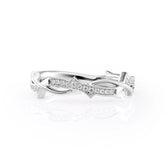 Ethereal Twist VVS1 Lab-Grown Diamond Vintage Wedding Ring in 18K White Gold Front
