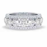 Gala Orbit 2.67 Carat Round VVS1 Half Eternity Lab-Grown Wedding Band in 18K White Gold