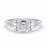 Gateway Trilogy 2.42 Carat cushion VS1 Lab-Grown Three Stone Engagement Ring in 18K White Gold