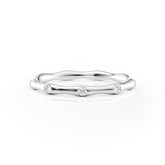 Gentle Wave VVS1 Lab‑Grown Half Eternity Wedding Ring in 18K White Gold Front View