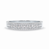 Glimmer Row 0.60 Carat Round VS1 Lab-Grown Wedding Band in 18K White Gold