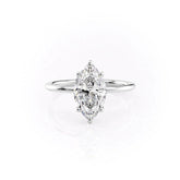 Graceful Marquise 2.04 Carat VVS1 Lab-Grown Solitaire Engagement Ring in 18K White Gold Front View