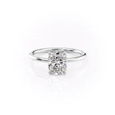 Imperial Grace 2.10 Carat VVS1 Lab‑Grown Elongated Cushion Solitaire Engagement Ring in 18K White Gold Front View