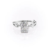 Infinite Rays 2.50 Carat VVS1 Lab-Grown Radiant Three-Stone Ring in 18K White Gold Front View