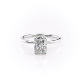 Ivy Crest 1.41 Carat VVS Lab-Grown Radiant Hidden Halo Engagement Ring in 18K White Gold Front View