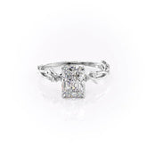 Luminescent 2.78 Carat VVS1 Lab-Grown Radiant Three-Stone Engagement Ring in 18K White Gold Front View