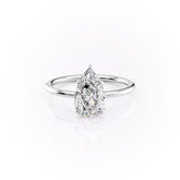 Luminous Pear 2 Carat VVS1 Lab-Grown Solitaire Engagement Ring in 18K White Gold Front