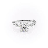 Lustrella 2 Carat VVS1 Lab-Grown Three Stone Engagement Ring 18K White Gold Front View