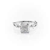 Lustrous Whim 1.50 Carat VVS1 Lab-Grown Cushion Three Stone Engagement Ring in 18K White Gold Front View