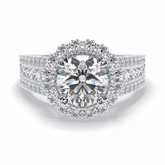 Imperial Crown 2.22 Carat Round VS1 Lab-Grown Halo Engagement Ring in 18K Gold