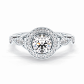 Orbit 0.67 Carat Round VS1 Lab-Grown Halo Engagement Ring in 18K Gold