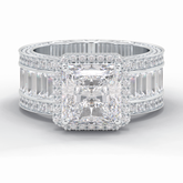 Zoravine Array 3.73 Carat Radiant VS1 Lab-Grown Bezel Engagement Ring in 18K Gold