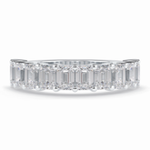 Regal Array 2.26 Carat Emerald VVS1 Half Eternity Lab-Grown Wedding Band in 18K White Gold