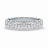 Luminous Coronet 1.36 Carat Round VVS1 Half Eternity Lab-Grown Wedding Band in 18K White Gold