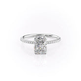 Nova Gleam 2.36 Carat VVS Lab-Grown Radiant Hidden Halo Pave Engagement Ring in 18K White Gold Front View