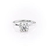 Opulent Glow 3 Carat VVS1 Lab-Grown Hidden Halo Engagement Ring in 18K White Gold Front View