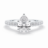 Purity 1.81 Carat Pear VS1 Lab-Grown Pave Engagement Ring in 18K Gold