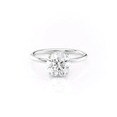 Polaris Glow 1.14 Carat VVS Lab-Grown Round Hidden Halo Engagement Ring in 18K White Gold Front View