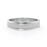 Radiant Cascade 1 Carat VVS1 Lab-Grown Half Eternity Wedding Band in 18K White Gold Front View