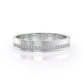 Radiant Channel VVS1 Lab-Grown Half Eternity Wedding Band in 18K White Gold Front View
