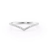 Radiant Crest VVS1 Lab-Grown Half Eternity Wedding Ring in 18K White Gold Front View